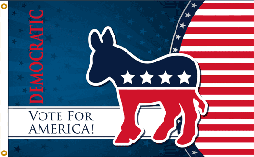 Vote Democrat Flag - Democratic Party (520x416), Png Download