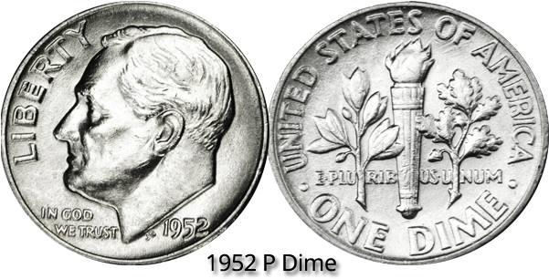 Dime Png File - 1952 Roosevelt Dime (600x325), Png Download
