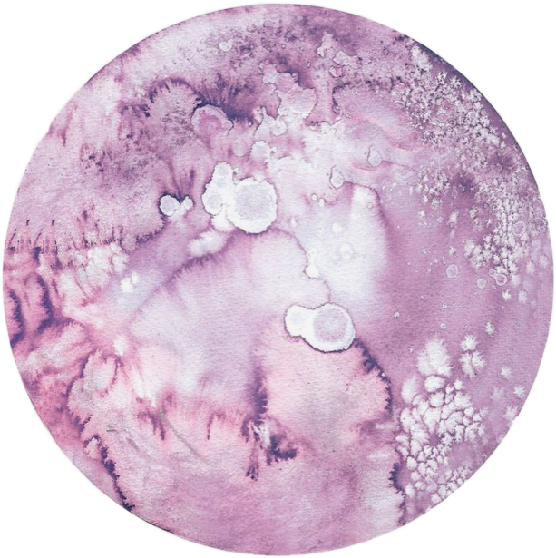 Pink Moon Watercoloreffect Watereffect Watercolor Stick - Moon Watercolor Painting Circle (613x615), Png Download