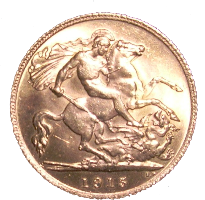 1915 Half Sov Reverse - Corona Moneta (701x701), Png Download