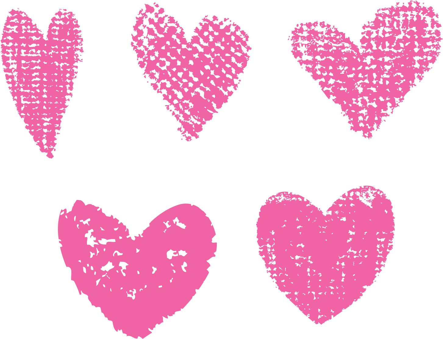 Drawing Sidewalk Chalk Clip Art - Transparent Chalk Hearts (1848x1563), Png Download