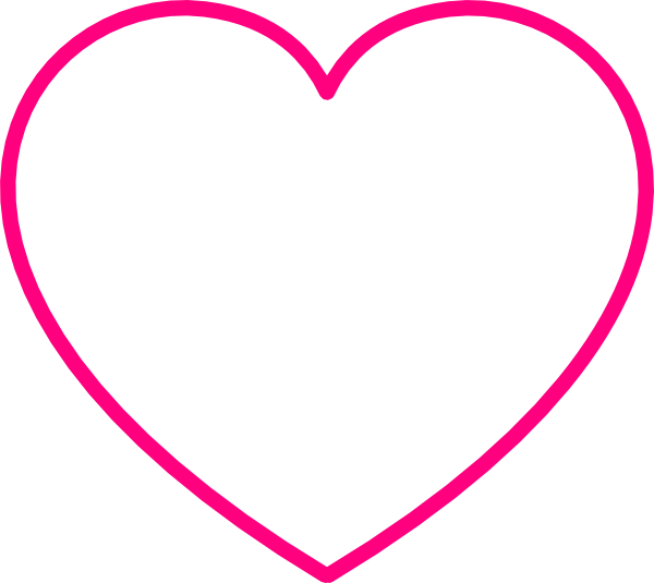 Gray Heart With Pink Outline - Red Heart Outline Black Background (600x535), Png Download