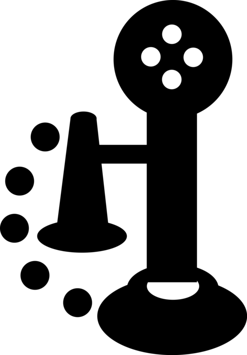 Vector Illustration Of Antique Telecommunications Device - Vector Graphics (487x700), Png Download