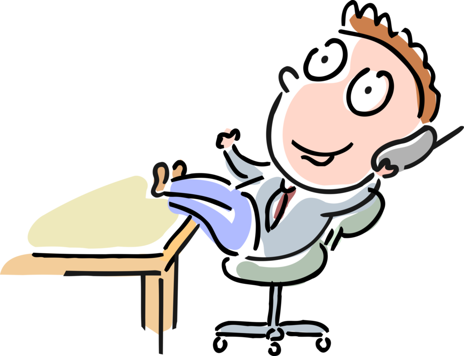 Vector Illustration Of Exhilarated Businessman Talks - Mobile Phone (913x700), Png Download
