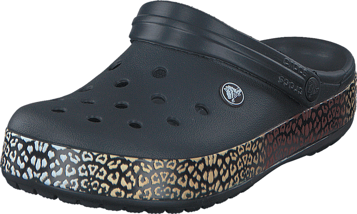 Crocs Crocband Leopard Iii Clog Black 60006-64 Mens - Crocs Crocband Leopard Iii Clog Clogs (705x422), Png Download