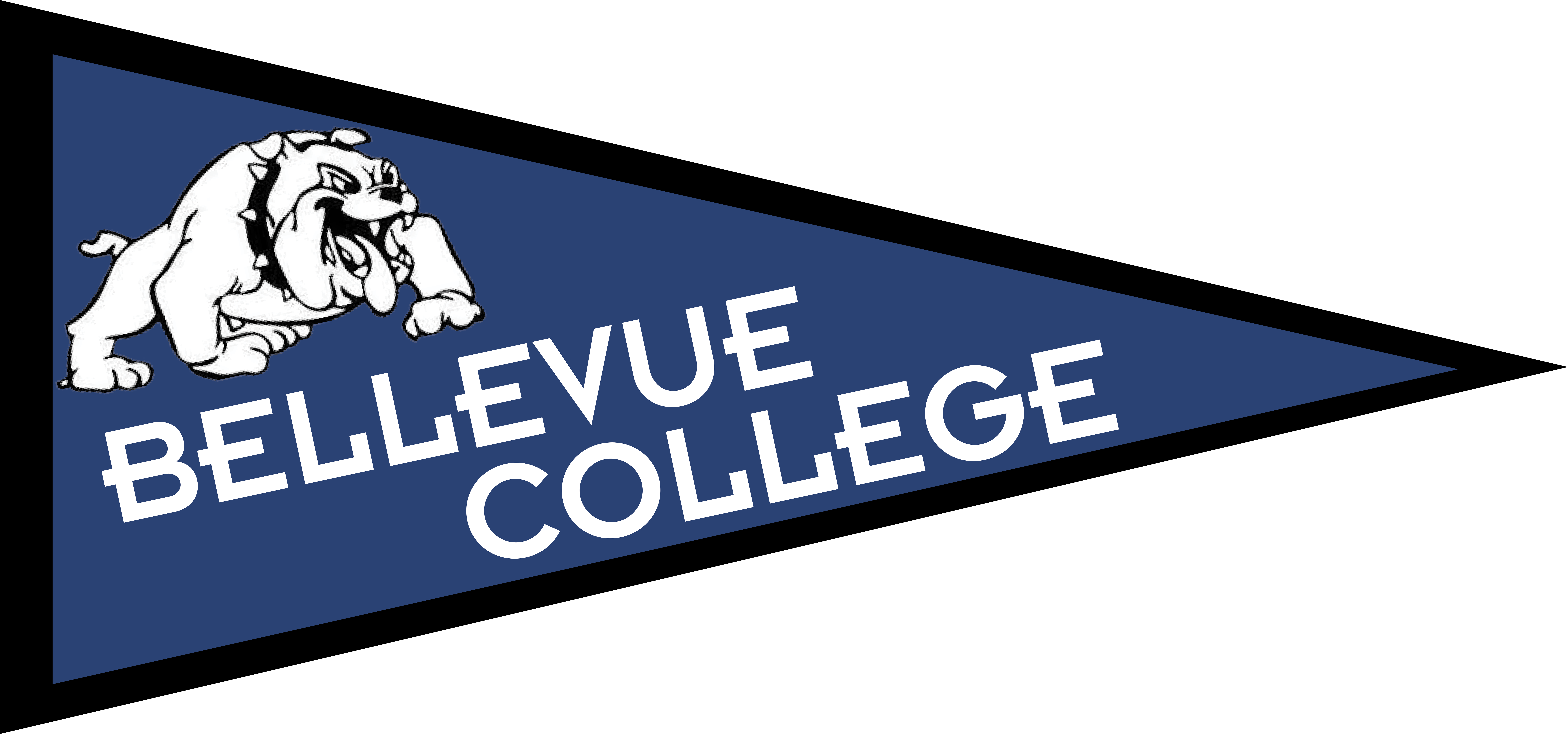 Bellevue College Pennant - Bulldog Logos Mousepad (10000x4682), Png Download