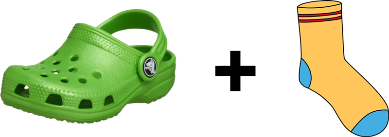 Crocs And Socks - Socks And Crocs (800x282), Png Download