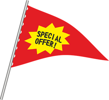 Pennant New Note Offer Advertising Trade S - Special Offer (371x340), Png Download