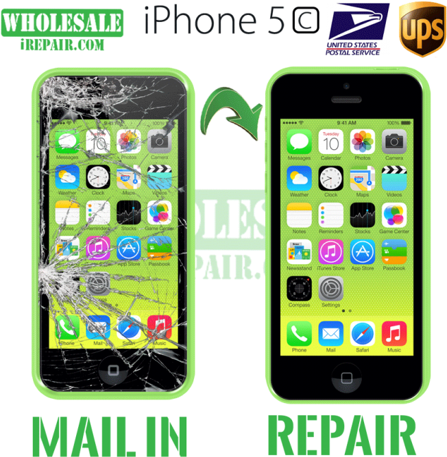 Iphone 5c Glass & Lcd Replacement Mail In Repair - Iphone 5c (700x700), Png Download