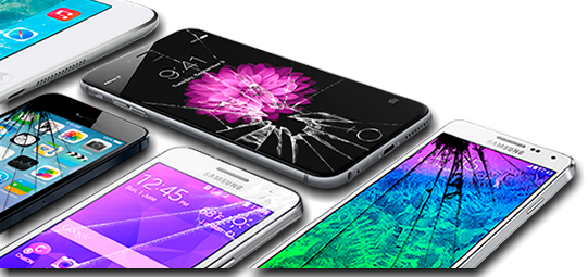 Iphone Samsung Broken Png (541x255), Png Download
