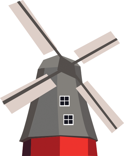 Windmill (427x536), Png Download