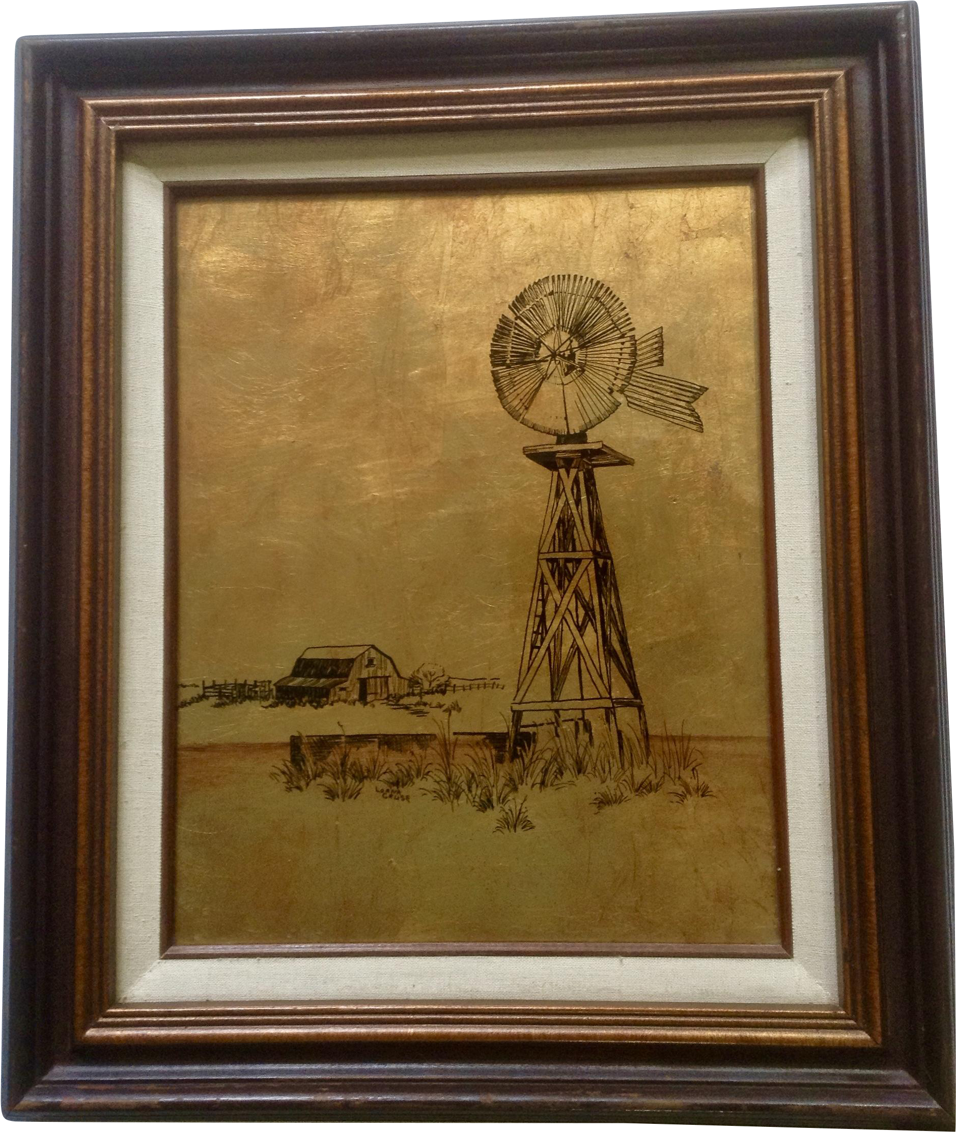Lorna Cruse Windmill At The Water Well On Rural Ranch, - Picture Frame (2224x2224), Png Download