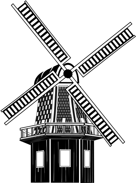 Clip Art Freeuse Stock Clip Art At Clker Com Vector - Windmill Transparent (444x597), Png Download