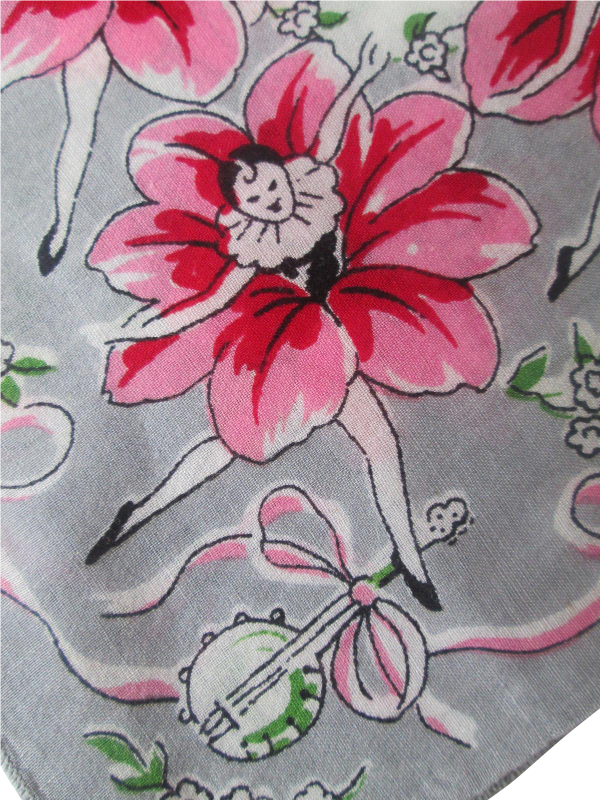 Hanky Hankie Vintage 1950s Flower Doll Ballerina Musical - Chrysanths (1600x1600), Png Download