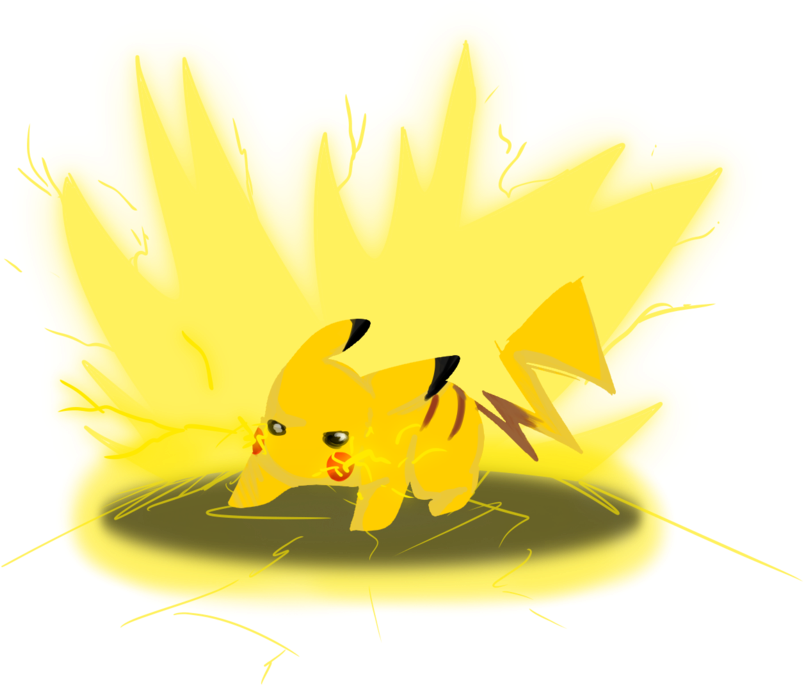 Pikachu Used Thundershock By Qreenie On Deviantart - Pikachu Thundershock (1024x768), Png Download