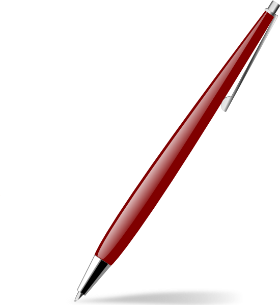 Red Glossy Pen Clip Art At Clker Vector Clip Art - Red Line Png File (576x598), Png Download