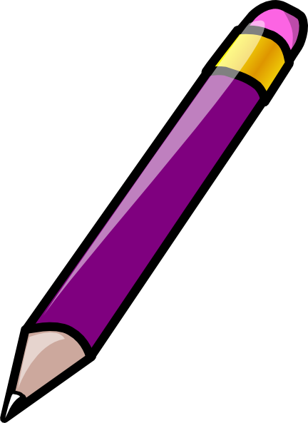 Pencil Clip Art At Clker Com Vector Clip Art Online - Purple Pencil Clipart (432x593), Png Download