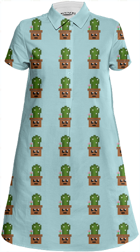 Cute Cactus Dress $98 - Owl (400x521), Png Download