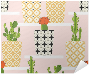 Vector Pattern With Cacti - Drawing (400x400), Png Download