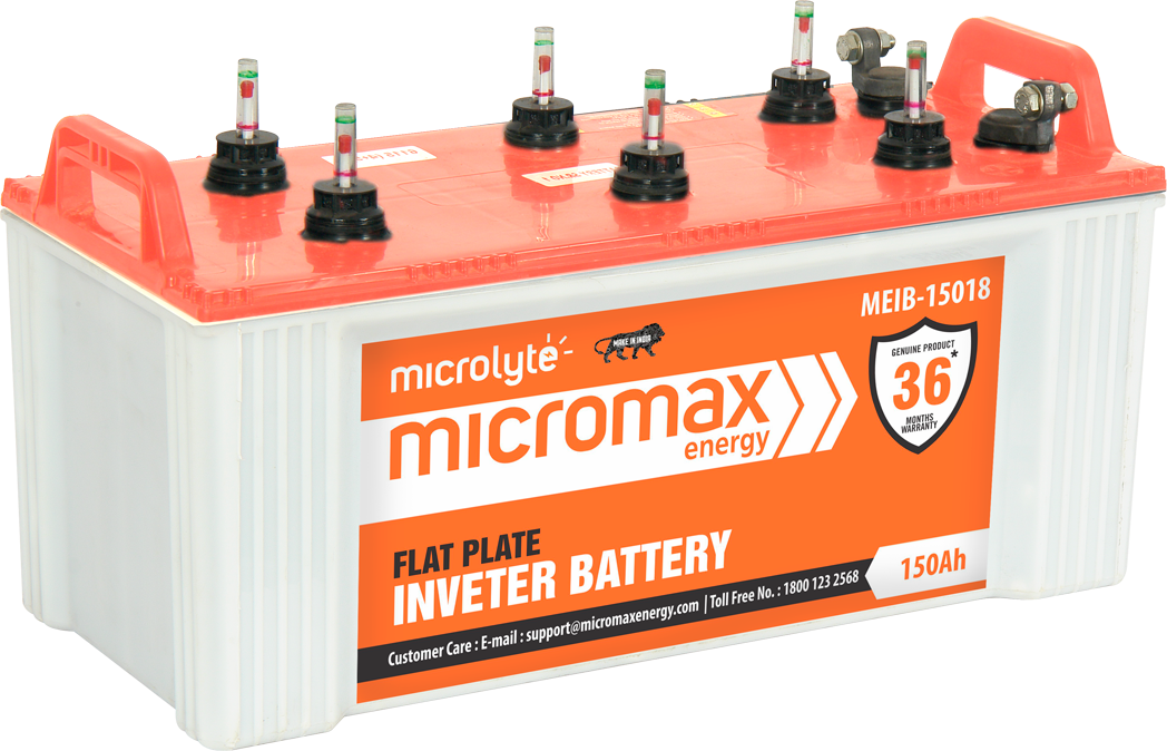 Flat Plate Battery - Micromax Inverter Battery (1048x674), Png Download