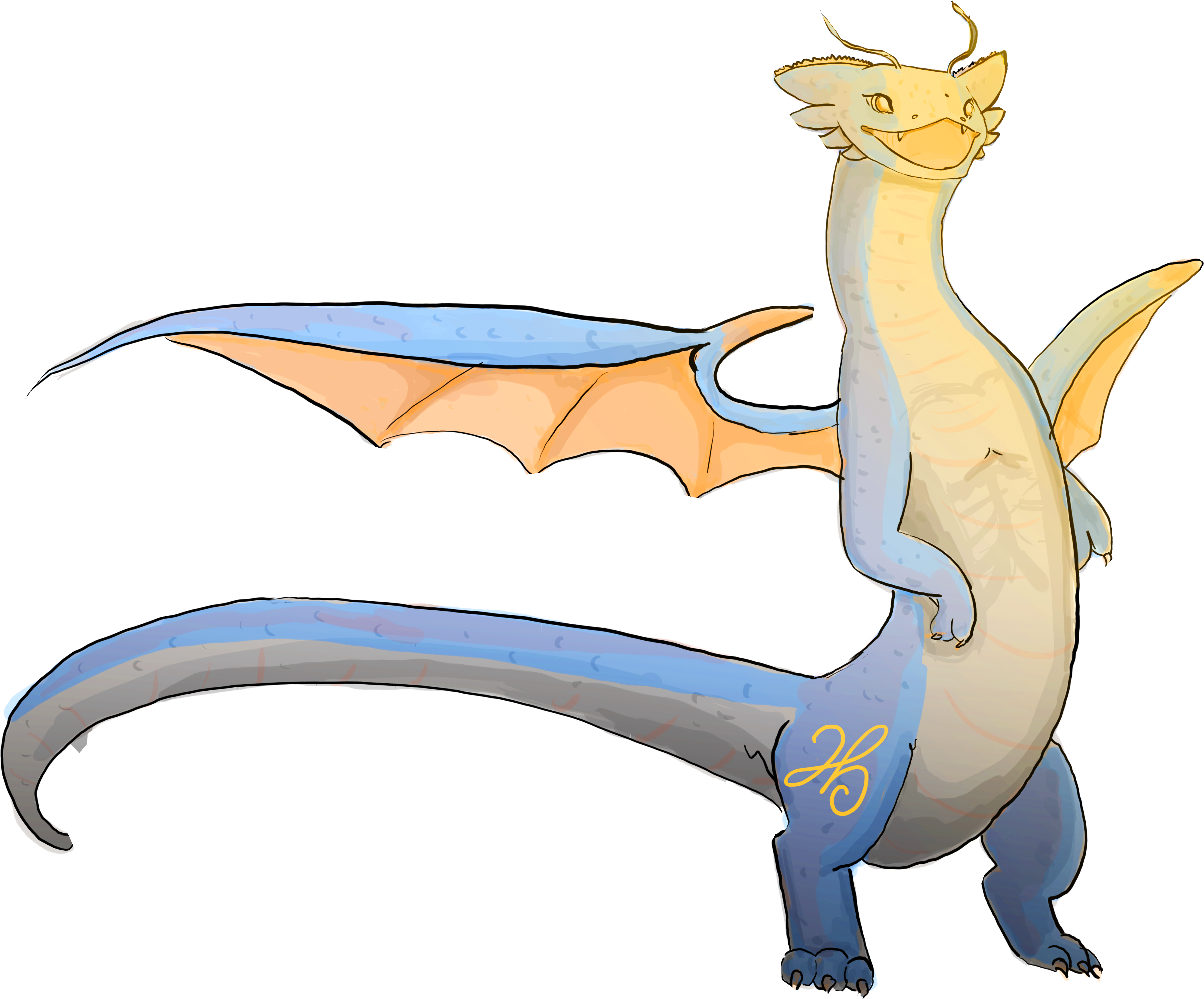 Blue Dragon - Cartoon (4800x4800), Png Download