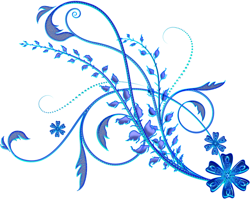 Floral Ornament Png Blue Ornaments Png Full Size Png Download Seekpng