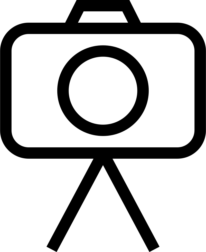 Photo And Video Camera Outline On A Tripod Comments - Camera Tripod Icon Png (802x980), Png Download