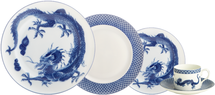 Mottahedeh Blue Dragon - Mottahedeh Blue Dragon Five Piece Place Setting (700x464), Png Download