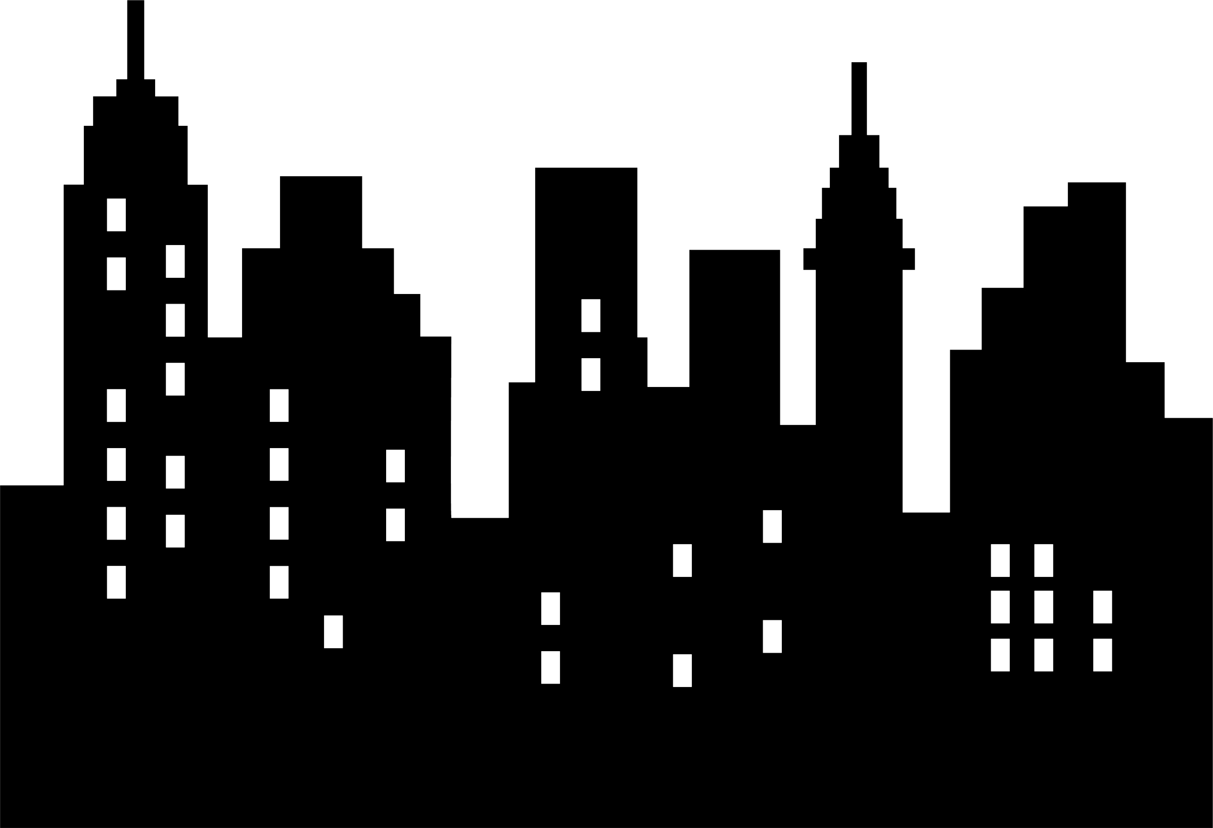 Skyscraper Final Published March - Cityscape Black And White Clip Art (2400x1639), Png Download