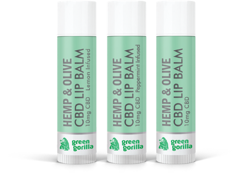 Green Gorilla Hemp And Olive Cbd Infused Lip Balms - Cbd Lip Balm (640x448), Png Download