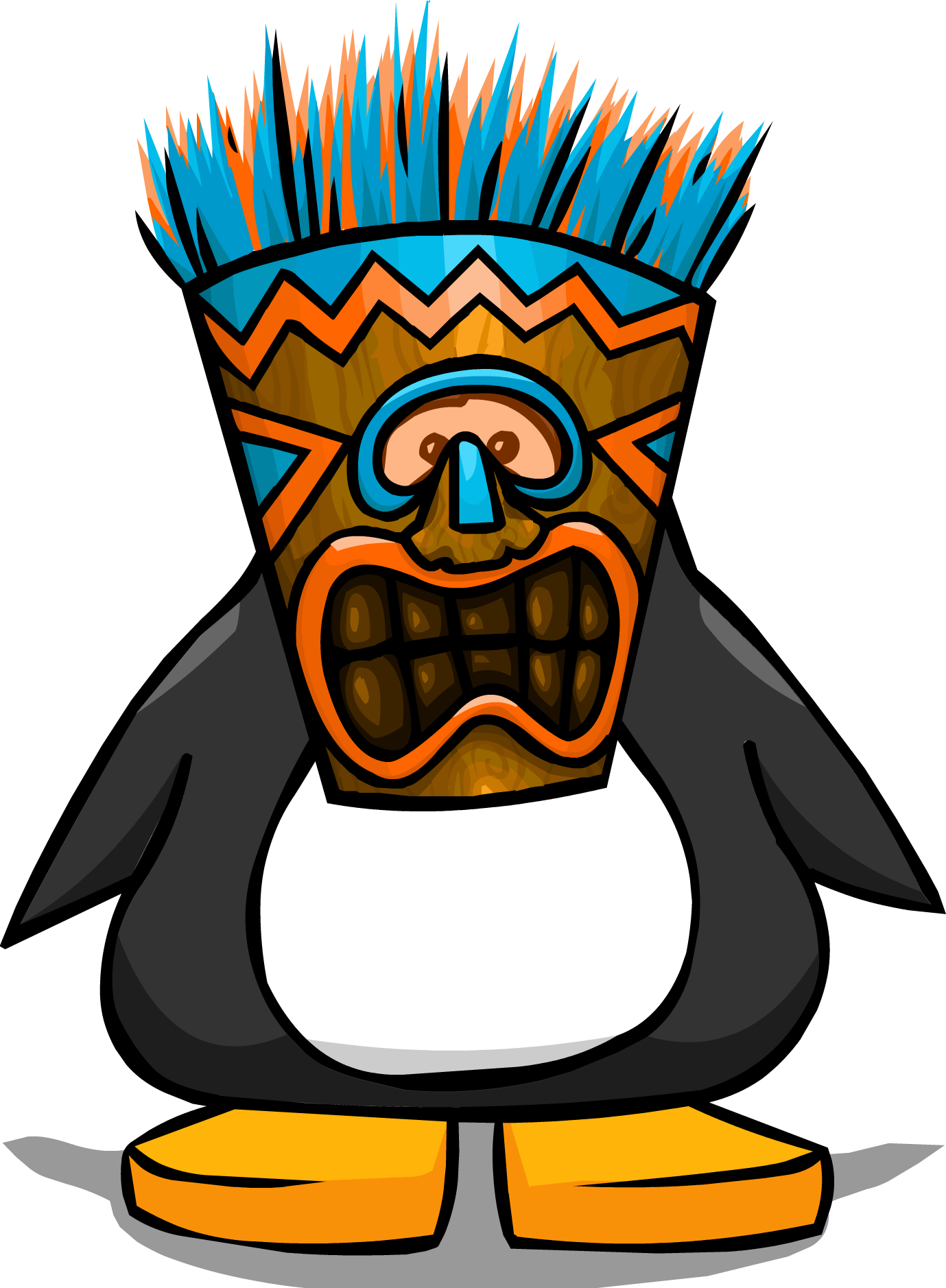 Blue Tiki Mask From A Player Card - Tiki Mask (752x1024), Png Download