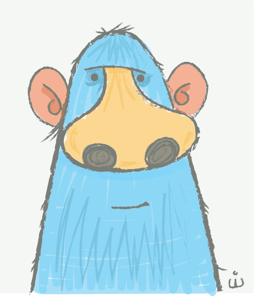 Blue Yeti Character With Yellow Nose And Red Ears - Chiang Mai (501x583), Png Download