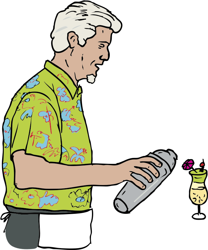 Tiki Bartender Martin Duus - Bartender Clipart Transparent (800x800), Png Download