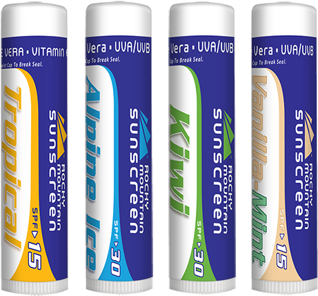 Lip Balm Variety 4 Pack - Rocky Mountain Sunscreen Spf 15 Vanilla Mint Lip Balm (500x453), Png Download