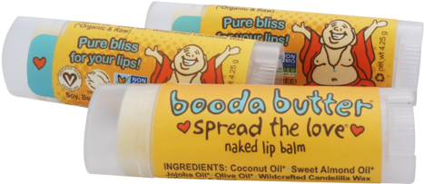 Booda Butter ❤ Lip Balm 3-pack - Booda Organics Naked Lip Balm Tube .15 Oz. (555x555), Png Download