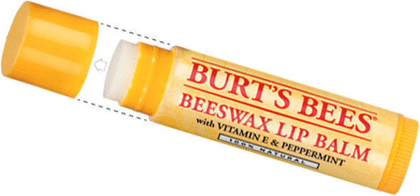 The Cap & Tube - Burt's Bees - Lip Shimmer Rhubarb - 0.09 Oz. (588x275), Png Download