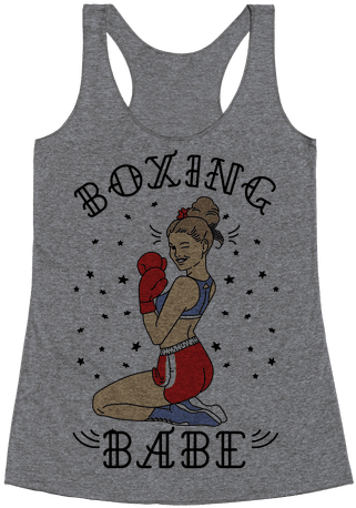 Boxing Babe Racerback Tank Top - Get In Loser We Re Going Probing (484x484), Png Download