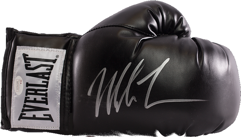 Gant De Boxe Everlast Noir Dédicacé Par <b>mike - Autographed/signed Mike Tyson Red Everlast Boxing Glove (870x890), Png Download