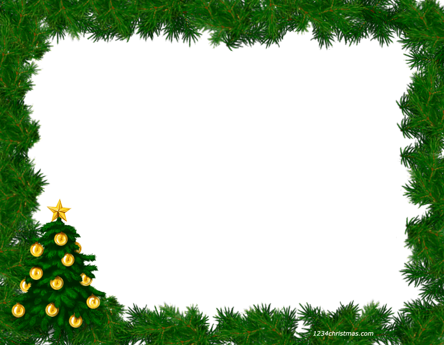 Free Christmas Picture Frames Borders Lajulak Org - Frame Christmas Tree (900x700), Png Download