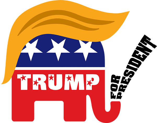 Click And Drag To Re-position The Image, If Desired - Trump For President Elephant (600x471), Png Download