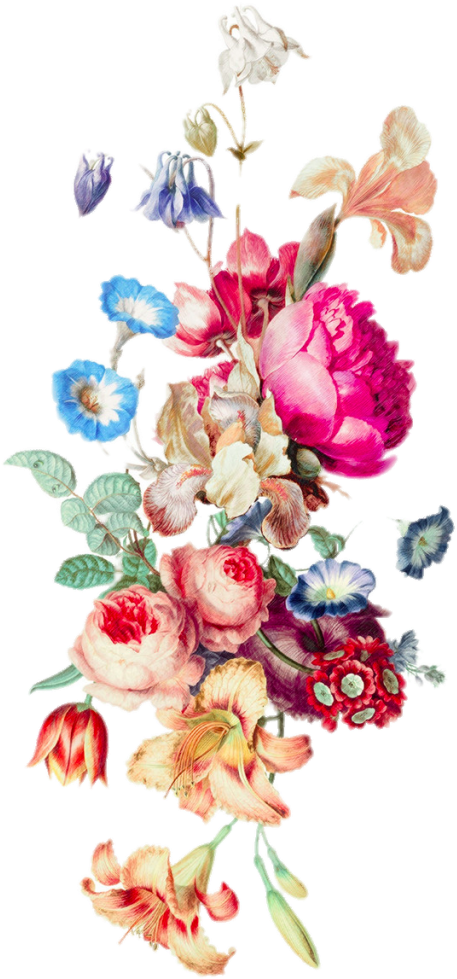 Border Flower Png - Flower Vine Bouquet Tattoo (724x1024), Png Download