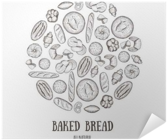 Vector Background With Bread, Bakery Products - Bread (400x400), Png Download