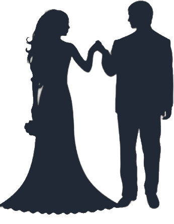 Silhouette Wedding - Google Search - Bride And Groom Silhouette Clipart (338x435), Png Download