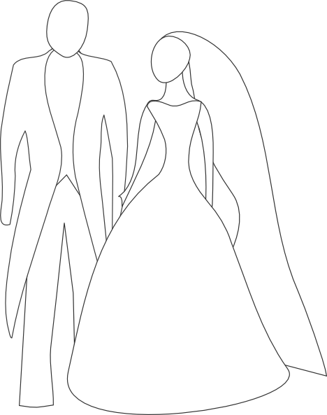 Bride And Groom Clipart (468x593), Png Download