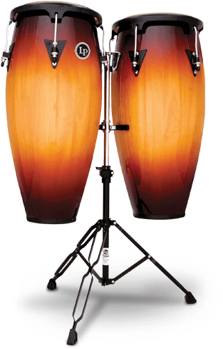 Lp® Aspire® Series 11 Inch/12 Inch Conga Set Vintage - Lp Aspire Conga Set With Double Stand (vintage Sunburst/black) (604x550), Png Download