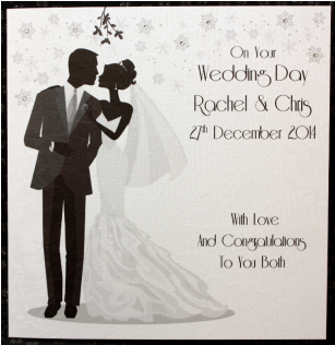 Luxurious Winter Wedding Card - Wedding Cards Bride And Groom (600x315), Png Download