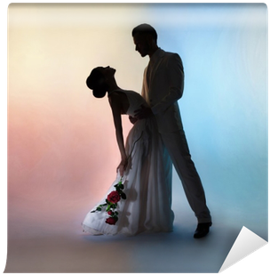 Wedding Couple Silhouette Groom And Bride On Colors - Bride (400x400), Png Download