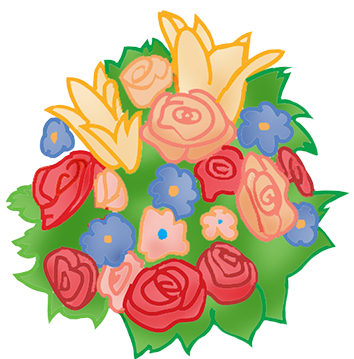 Wedding Cake Clipart - Wedding Flower Drawing Png (354x359), Png Download