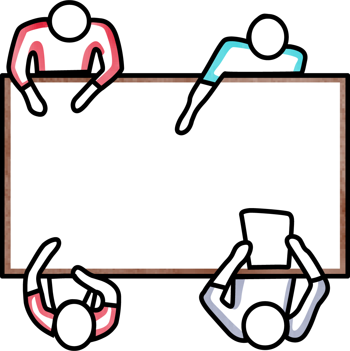 People At Table - Library (1200x1206), Png Download