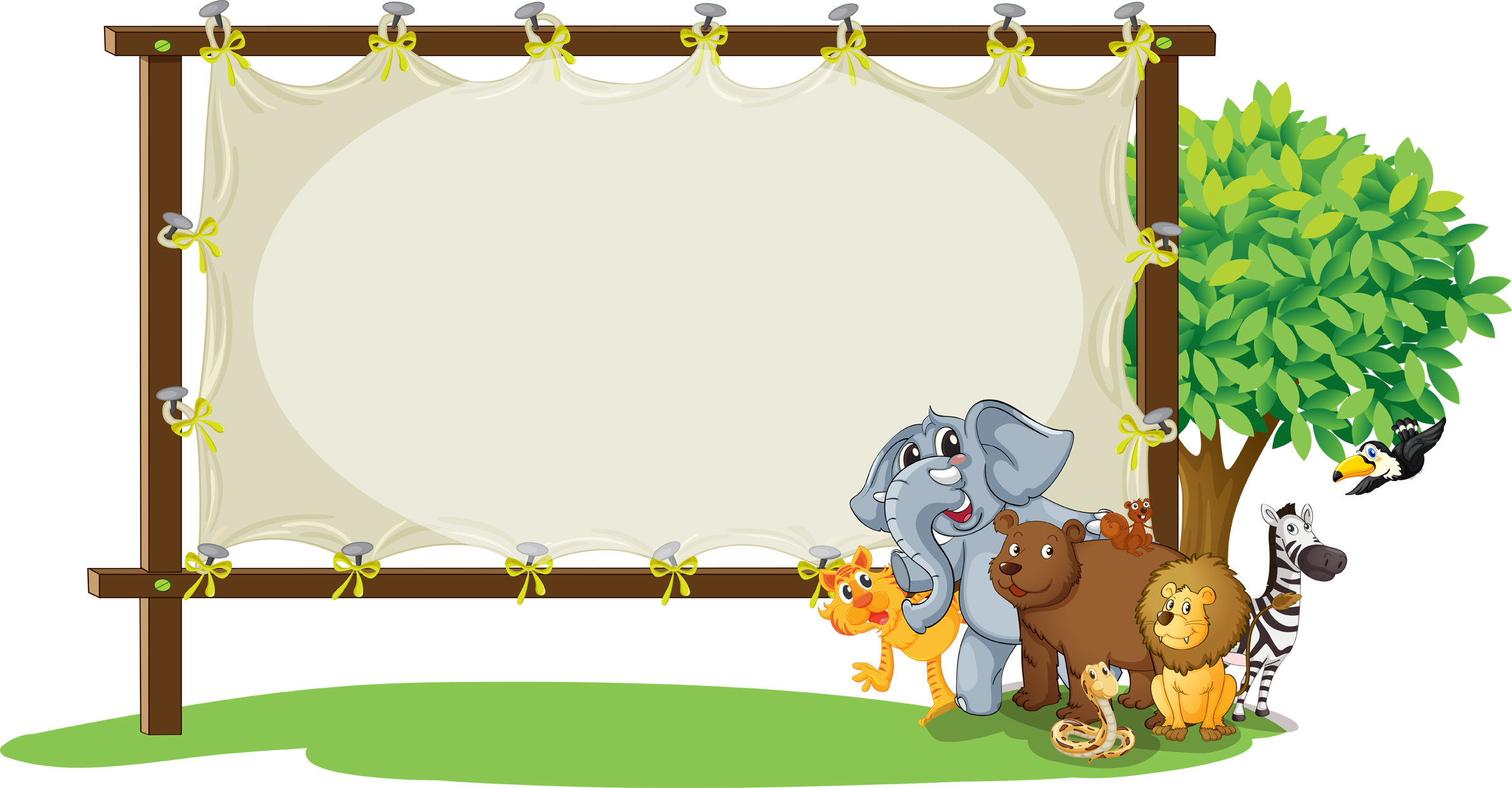 Banner Free Download Theme Day Camp Shac Graphics - Safari Theme Frame Png (2400x1250), Png Download